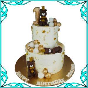 Royal Teddy bear 1st Birthday Cake