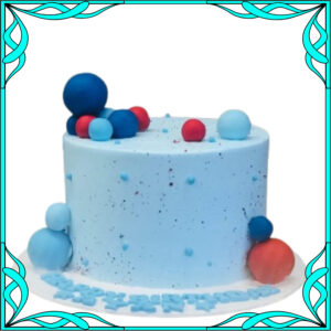 Elegant Blue Sphere Cake