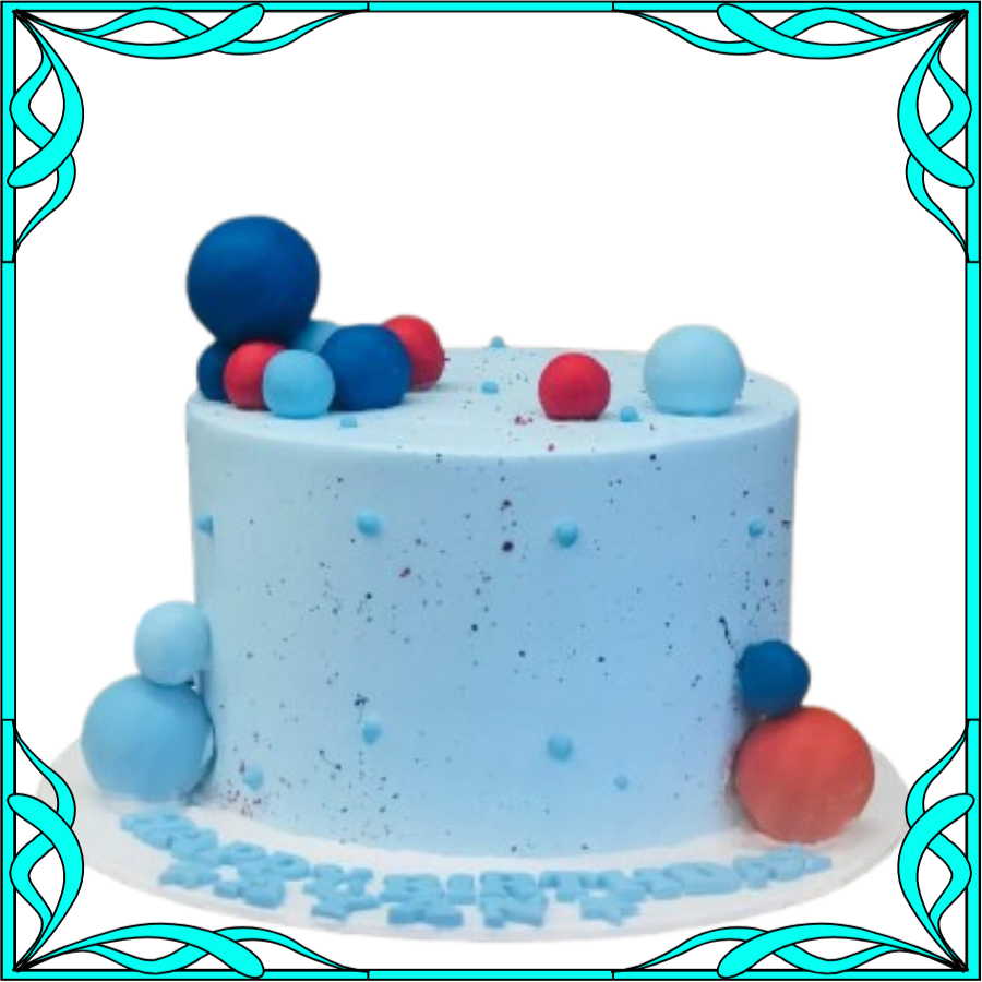 Elegant Blue Sphere Cake