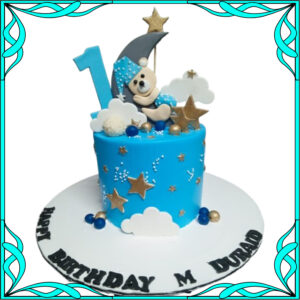Baby Boy Cake Blue With Teady Bear